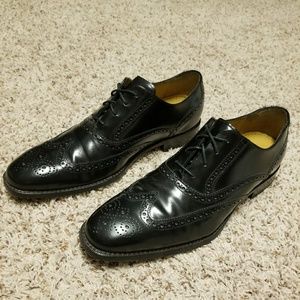 Mens Black Cole Haan Wingtip Dress Shoe
